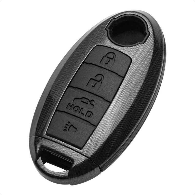TANGSEN Key Fob Case Black Cover Compatible with Infiniti EX FX X G JX M Q Series Altima Coupe Armada GTR Maxima Murano Cross CABRIOLET Pathfinder Rogue SENTRA Versa 4 Button Keyless Entry Remote - Image 1